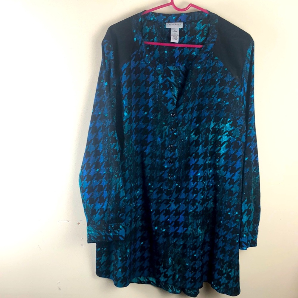 Catherine’s  shirt tunic top size 2X women’s shirt dress three-quarter sleeve